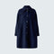 OUI Loose Fit Button Up Wool Coat in Dark Blue