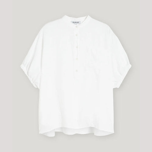 SoSUE Cowboy Button Blouse in White