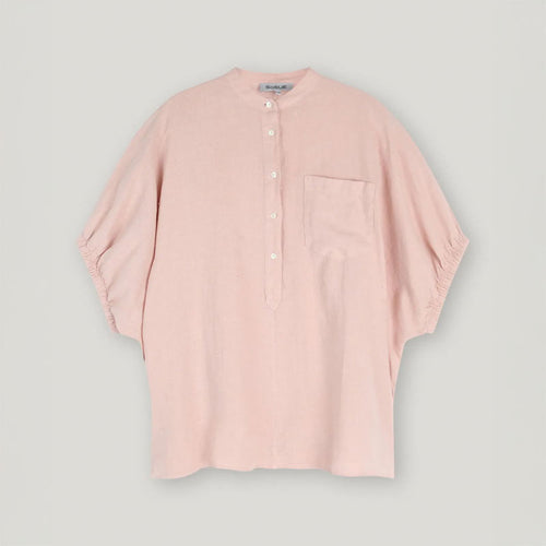 SoSUE Cowboy Button Blouse in Linen Blush