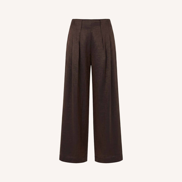 BY-BAR Lodi Metallic Wide Leg Trousers in Bronze