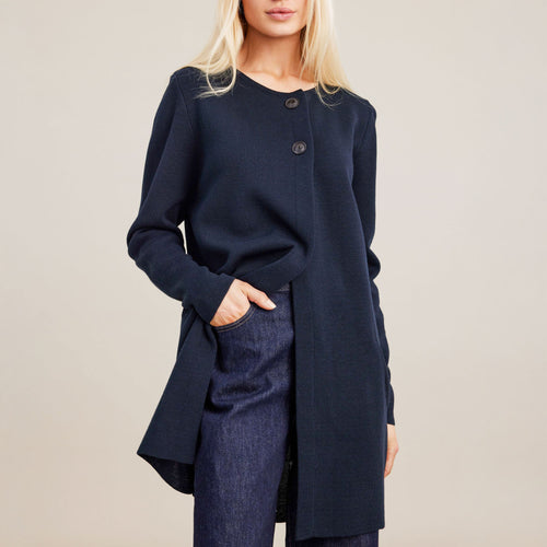 SIBINLINNEBJERG Margit Merino Wool Blend Jumper in Navy