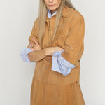 MOS MOSH MMSigga SS Suede Shirt in Tan