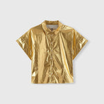 BEATRIZ FUREST Rebeca Short Sleeve Shirt in Gold