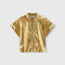 BEATRIZ FUREST Rebeca Short Sleeve Shirt in Gold