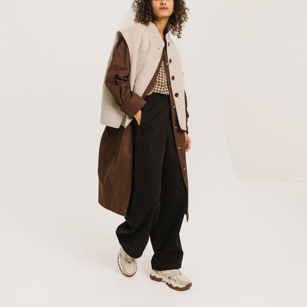 SACRECOEUR Mireia Double Face Wool Vest in Ecru