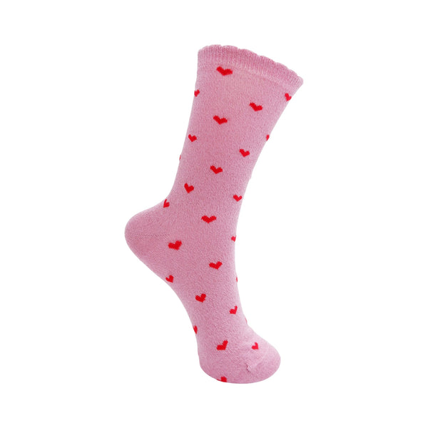 BLACK COLOUR DCDottie Heart Socks in Flamingo