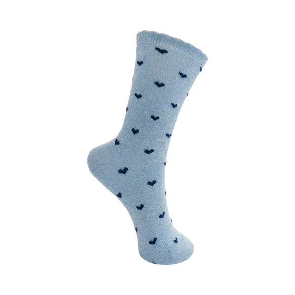 BLACK COLOUR DCDottie Heart Socks in Sky Blue