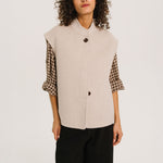 SACRECOEUR Mireia Double Face Wool Vest in Ecru