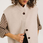 SACRECOEUR Mireia Double Face Wool Vest in Ecru