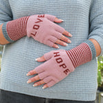 QUINTON & CHADWICK Love Hope Fingerless Gloves in Calamine/Rust