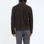 OLIVER SPENCER Shawcross Suede Jacket in Chocolate