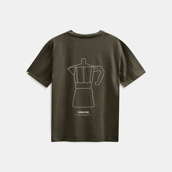 ANERKJENDT Akvillads Italian Coffee T Shirt in Forest Night