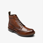 LOAKE Bedale Calf Brogue Boots in Mahogany