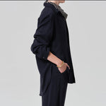 CITIZENS OF HUMANITY Kayla Portofino Twill Shirt in Navy
