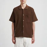 NORSE PROJECTS Gustav Crochet Jersey Shirt in Chestnut