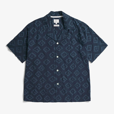 NORSE PROJECTS Mads Batik S/S Shirt in Navy