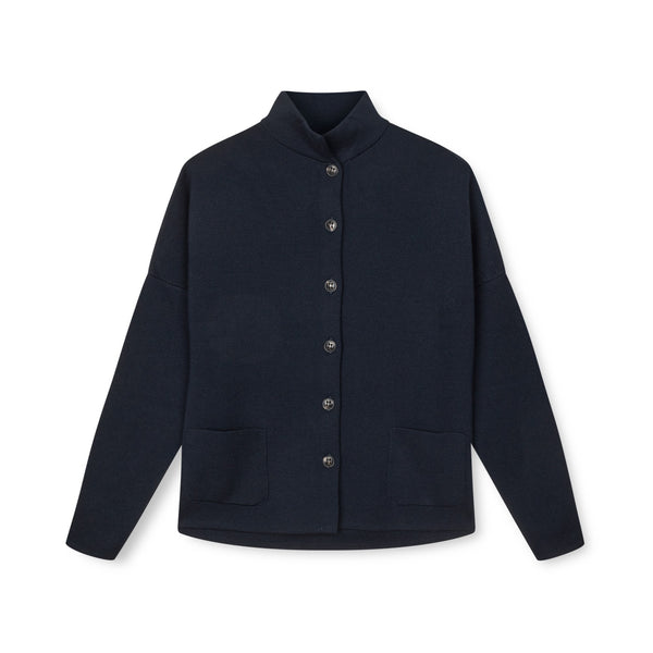 SIBINLINNEBJERG Amy Merino Blend Cardigan in Navy