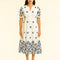 HANDPRINT DREAM APPAREL Ammos Broderie Anglaise Dress in White/Navy