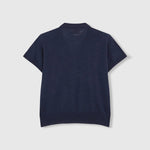 BEATRIZ FUREST Pierre Short Sleeve Cardigan in Deep Blue