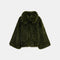 ESSENTIEL ANTWERP Kastanje Faux Fur Coat in Forest Green