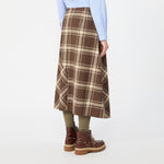 WEEKEND MAX MARA WKDLanoso Wool Twill Skirt  in Brown Tartan
