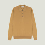 JOHN SMEDLEY Caverhill Extra Fine Merino Wool Polo Shirt in Yellow Lustre