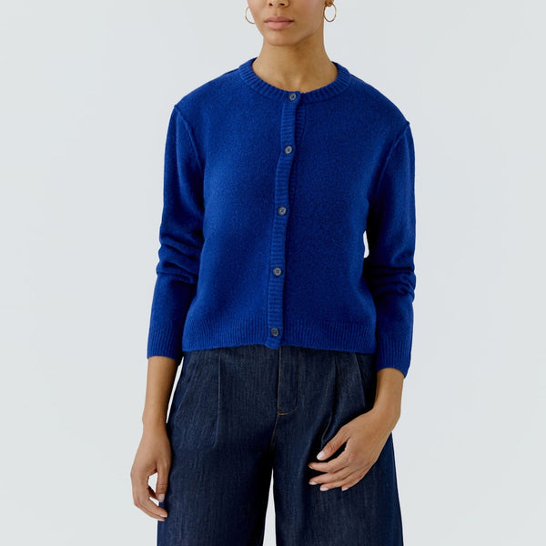 OUI Ilaya Button Up Cardigan in Royal Blue