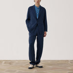 HARTFORD Jobby Pat Linen Jacket in Navy Blue