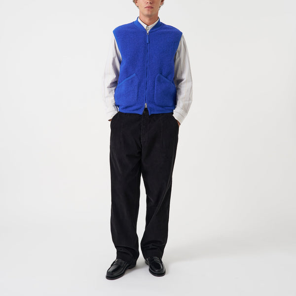 UNIVERSAL WORKS Zip Waistcoat in Blue