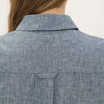 BEATRIZ FUREST Romeo Fine Stripe Shirt 49R160 in Denim Blue