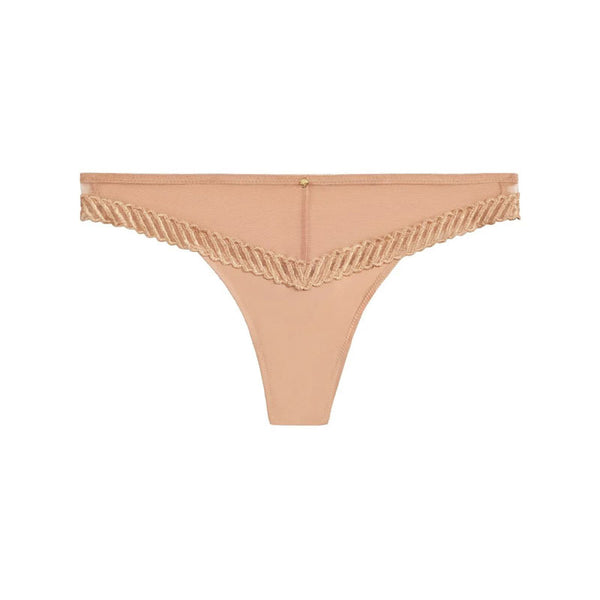 AUBADE Sheer Emotion Tanga in Sand