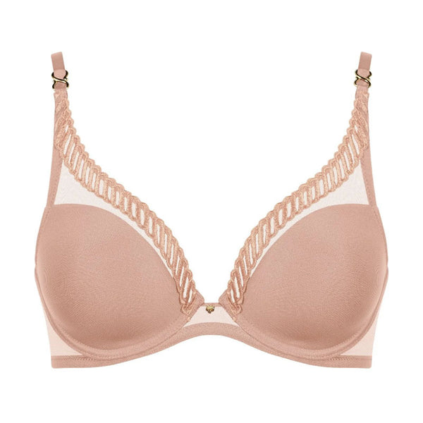 AUBADE Sheer Emotion Underwired Triangle Bra in Sand