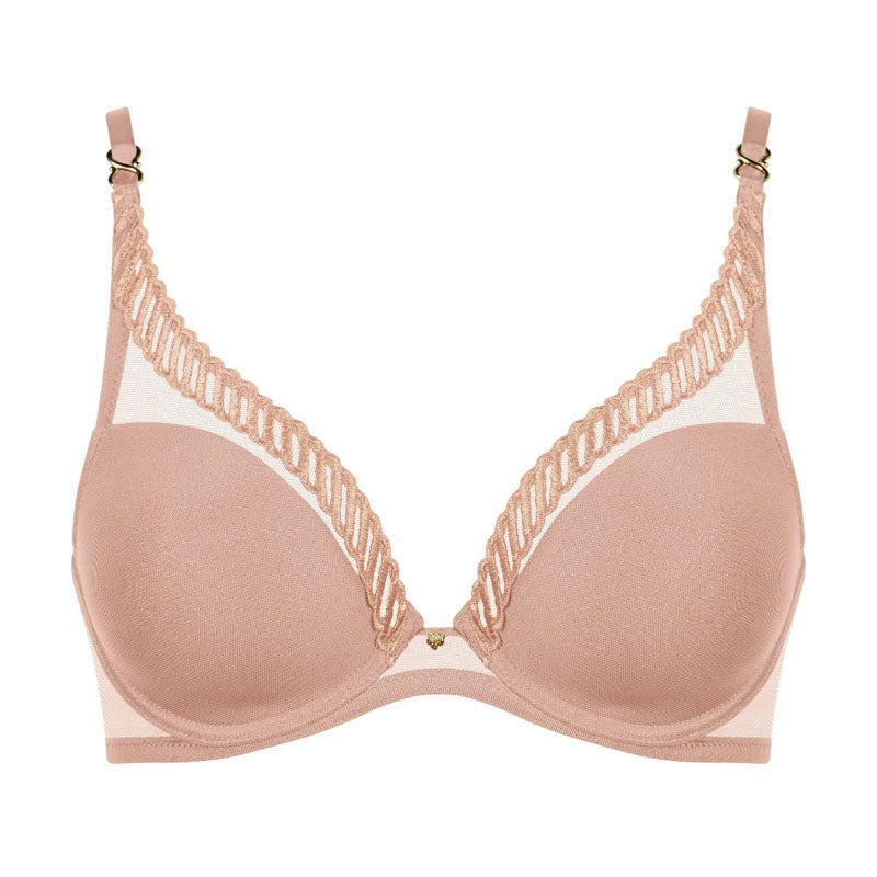 AUBADE Sheer Emotion Underwired Triangle Bra in Sand