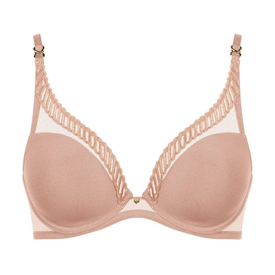 AUBADE Sheer Emotion Underwired Triangle Bra in Sand