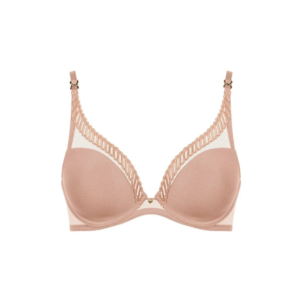 AUBADE Sheer Emotion Underwired Triangle Bra in Sand
