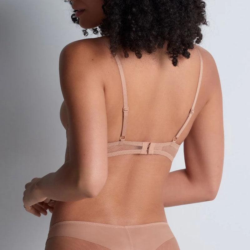 AUBADE Sheer Emotion Underwired Triangle Bra in Sand