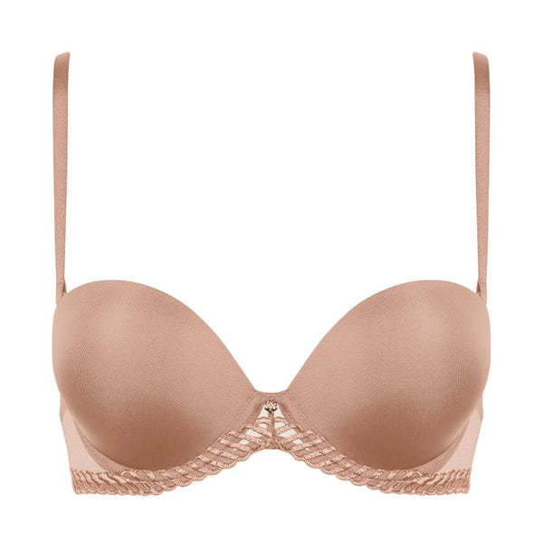 AUBADE Sheer Emotion Full Cup Moulded Bandeau Bra in Sand