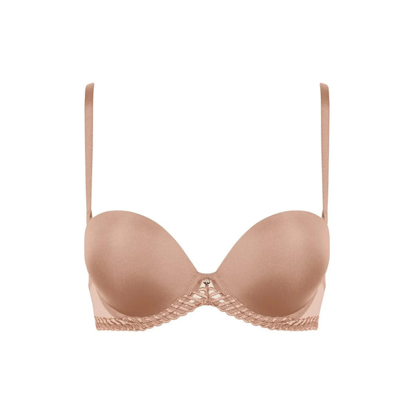AUBADE Sheer Emotion Full Cup Moulded Bandeau Bra in Sand