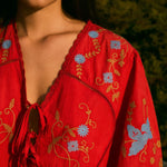 SOPHIE + LUCIE Amapola Embroidered Top in Red