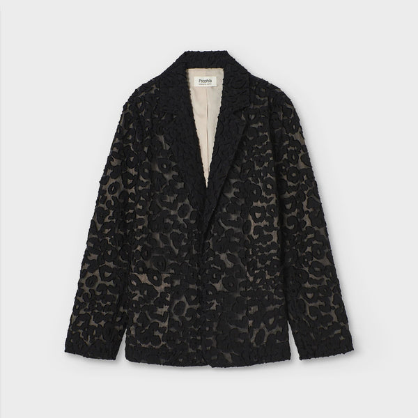 PSOPHIA Animal Jacquard Blazer in Black Animal Print