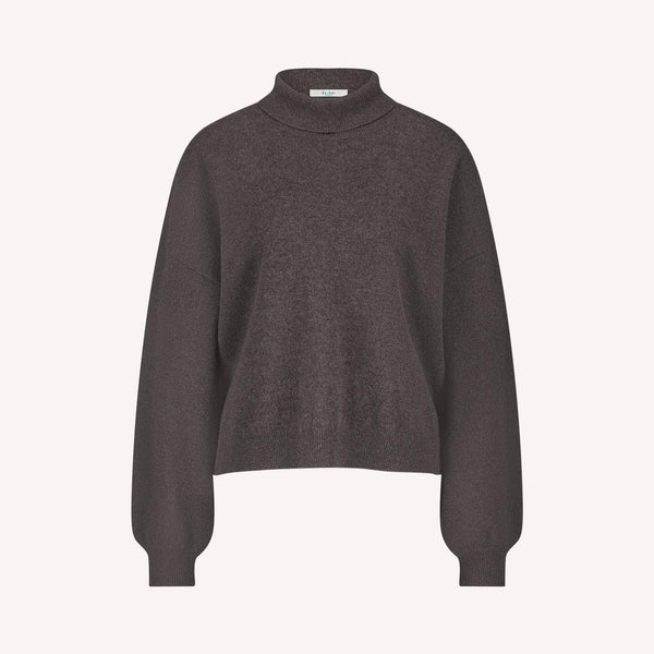 BY-BAR Sammie Merino Wool Roll Neck Jumper in Biscuit