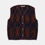 EDMMOND STUDIOS Atelier Button Down Wool Vest in Plain Brown