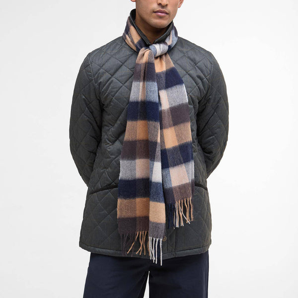 BARBOUR Lambswool Tattersall Scarf in Autumn Dress