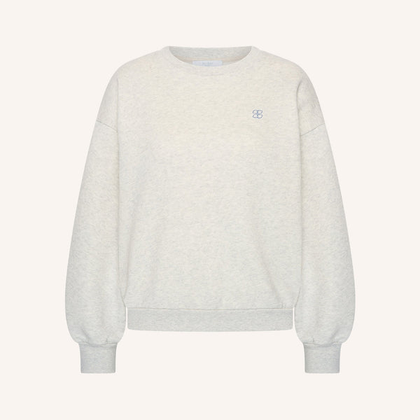 BY-BAR Lili Amor Sweater in Light Grey Melee