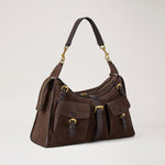 MULBERRY Roxanne Shoulder Suede Handbag in Chocolate