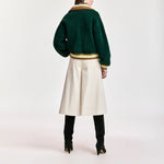 ESSENTIEL ANTWERP Kamore Knit Jacket with Collar in Forest Green
