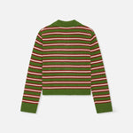 BAUM UND PFERDGARTEN Cori Stripe Merino Wool Polo Shirt in Herb Garden Stripe