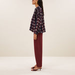 BY-BAR Mine Ikat Blouse in Wine Ikat Print