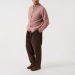 UNIVERSAL WORKS Diamond Fleece Cardigan in Pink