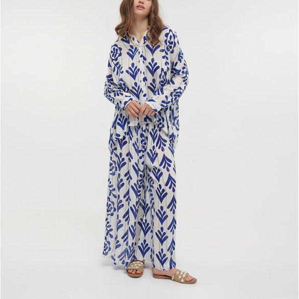 BLE RESORTWEAR Beach Shirt  in Blue